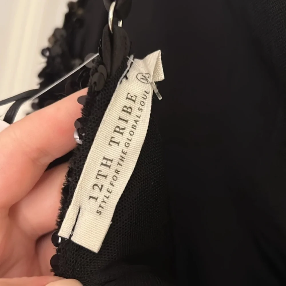 12th Tribe Black Sequin Dress - Picture 3 of 5